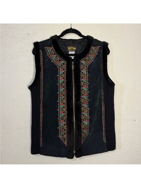 💎BOB MACKIE💎EMBROIDERED SUEDE VEST💎PRISTINE!!!